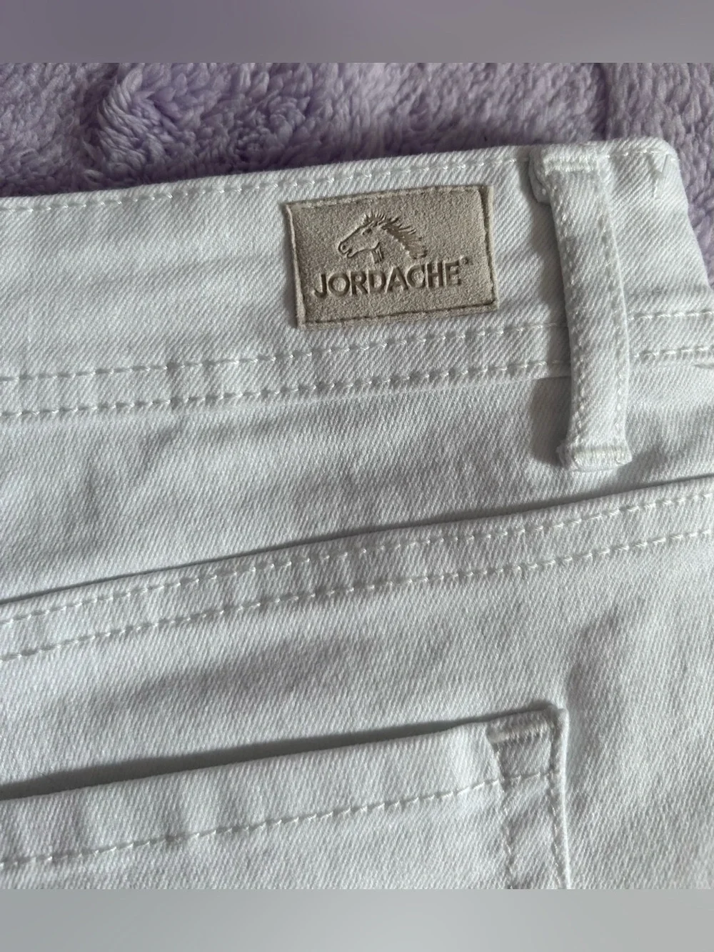 Jordache White Denim Shorts with Cuffed Hems Size 14